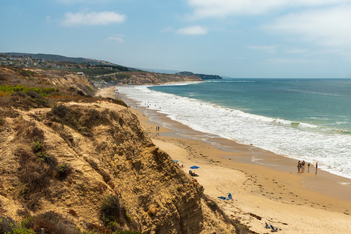 Pacific waves and coastal bluffs at Crystal Cove, Orange County