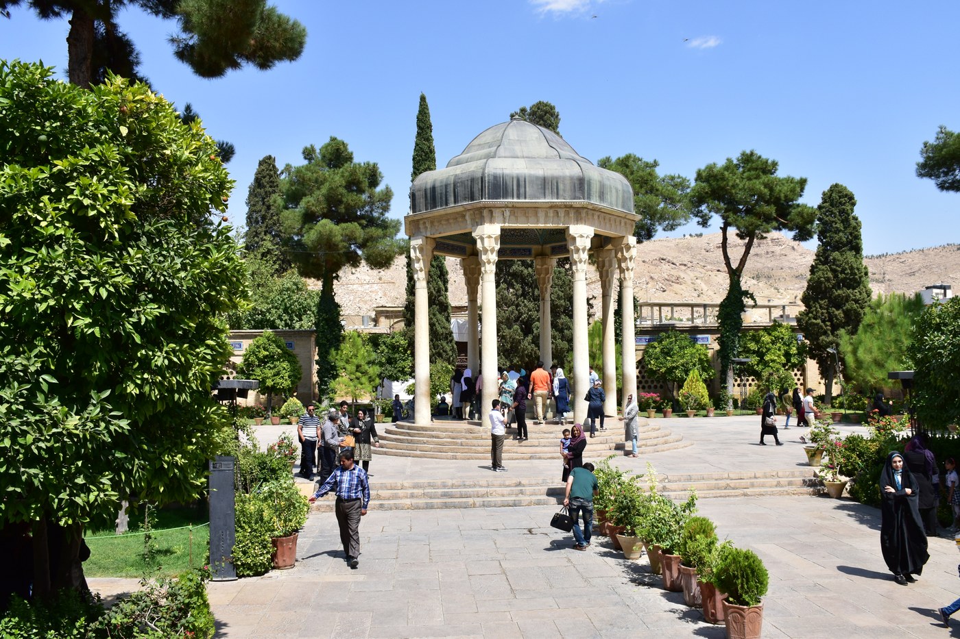 Hafez’s tomb surrounded by gardens in Shiraz, Iran